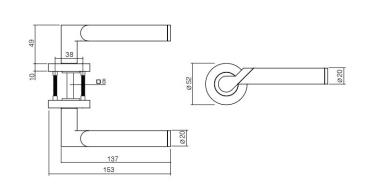 ProGriff TD-Sonja II auf Rosette–Chrom/Nickel matt